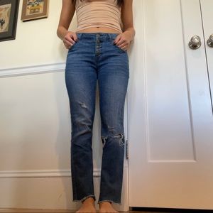 Mid-rise flare jeans